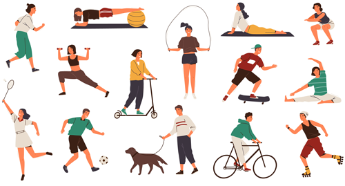 People exercising
